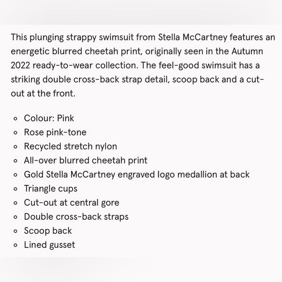 Stella McCartney***Cheetah Print One-Piece Swimsuit***Small $528 - Picture 7 of 7